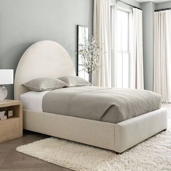 giường kết hợp sofa tone màu trắng ghi